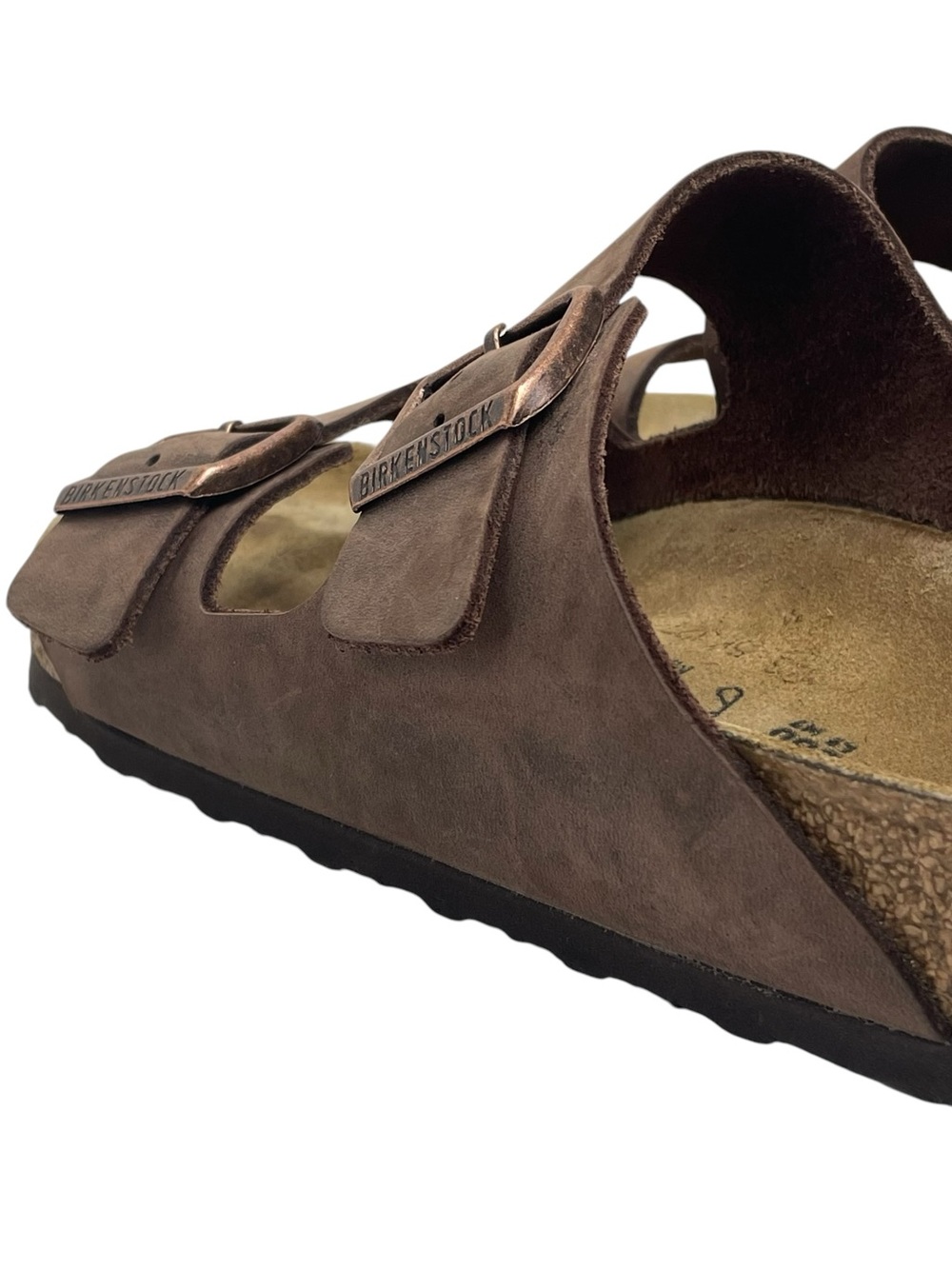 Birkenstock Sandals Double Strap Arizona Brown Leather Men 7-7.5 Women 9-9.5 - Picture 10 of 14